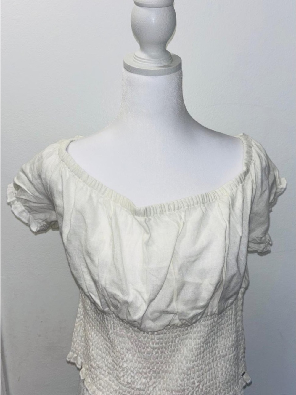 White Smocked Peasant Top